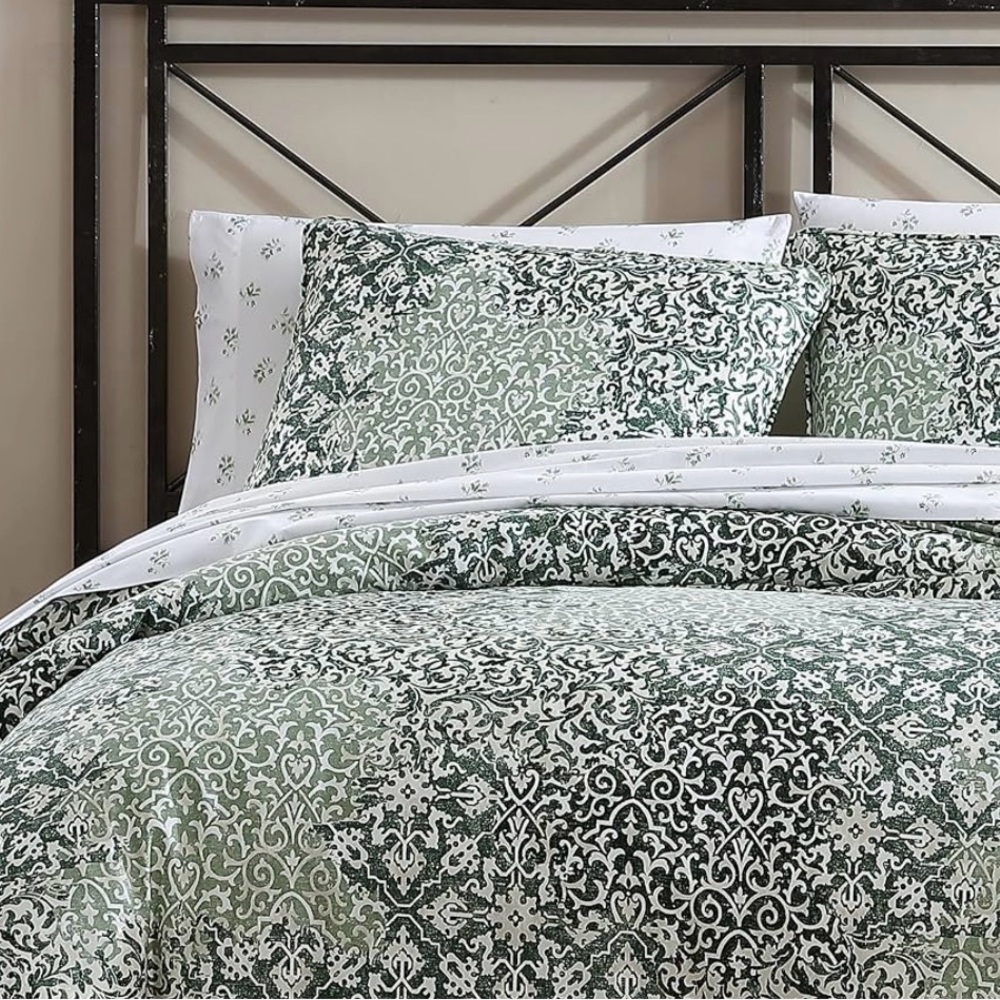 Stone Cottage Abingdon Green Duvet Set Queen New - Picture 5 of 10